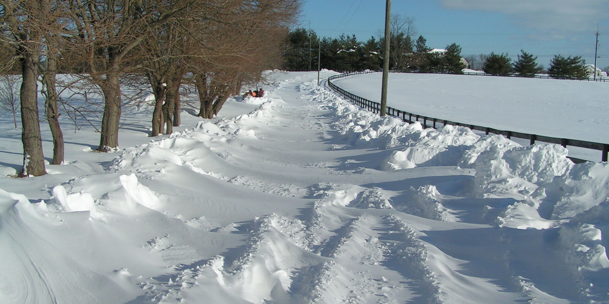 The driveway after an especially heavy snow